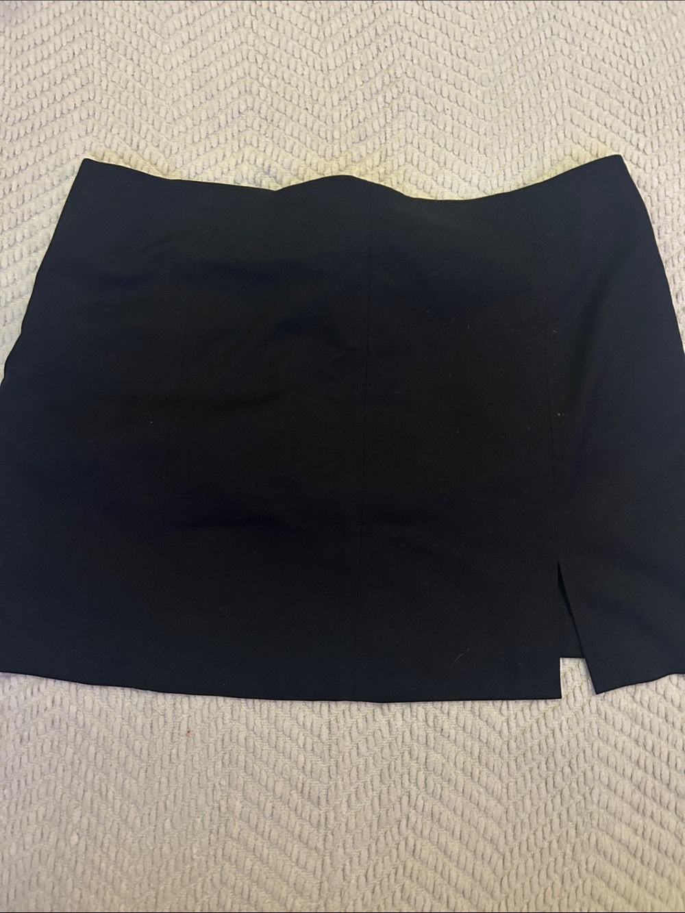 Classic Black Mini Skirt with Front Slit